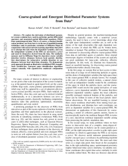 Coarse-grained and emergent distributed parameter systems from data