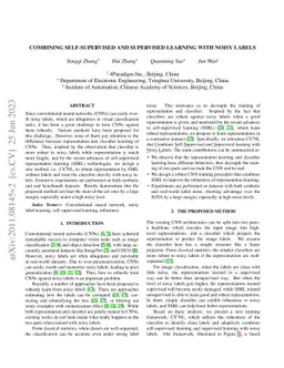 Combining Self-Supervised and Supervised Learning with Noisy Labels