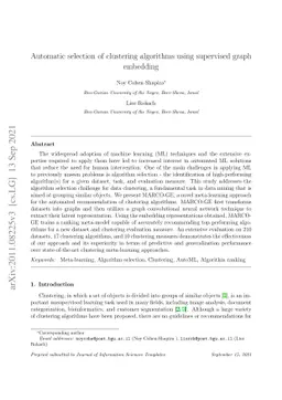 Automatic selection of clustering algorithms using supervised graph
  embedding
