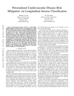Personalized Cardiovascular Disease Risk Mitigation via Longitudinal
  Inverse Classification