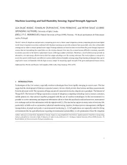 Machine Learning and Soil Humidity Sensing: Signal Strength Approach