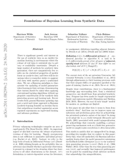 Foundations of Bayesian Learning from Synthetic Data