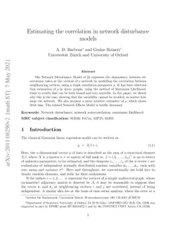 Estimating the correlation in network disturbance models
