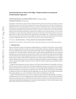 Anonymizing Sensor Data on the Edge: A Representation Learning and
  Transformation Approach