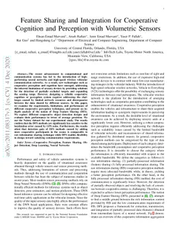 Feature Sharing and Integration for Cooperative Cognition and Perception
  with Volumetric Sensors