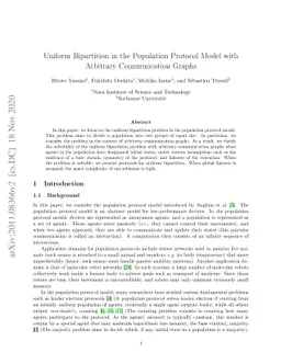 Uniform Bipartition in the Population Protocol Model with Arbitrary
  Communication Graphs
