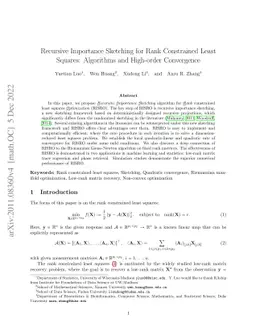 Recursive Importance Sketching for Rank Constrained Least Squares:
  Algorithms and High-order Convergence