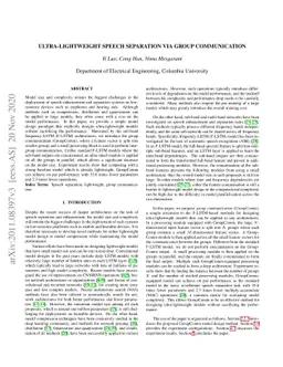 Ultra-Lightweight Speech Separation via Group Communication