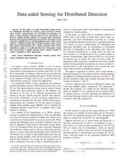 Data-aided Sensing for Distributed Detection