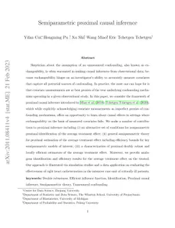 Semiparametric proximal causal inference