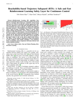 Reachability-based Trajectory Safeguard (RTS): A Safe and Fast
  Reinforcement Learning Safety Layer for Continuous Control