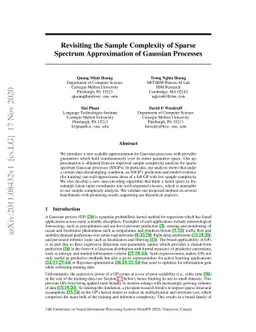 Revisiting the Sample Complexity of Sparse Spectrum Approximation of
  Gaussian Processes
