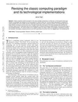 Revising the classic computing paradigm and its technological
  implementations