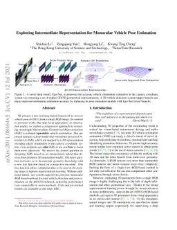 Exploring intermediate representation for monocular vehicle pose
  estimation