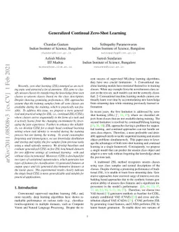 Generalized Continual Zero-Shot Learning