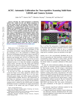 ACSC: Automatic Calibration for Non-repetitive Scanning Solid-State
  LiDAR and Camera Systems