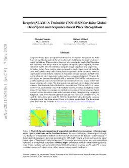 DeepSeqSLAM: A Trainable CNN+RNN for Joint Global Description and
  Sequence-based Place Recognition