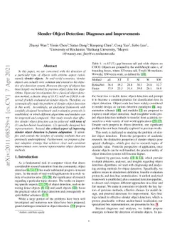 Slender Object Detection: Diagnoses and Improvements