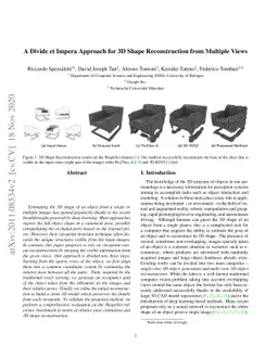 A Divide et Impera Approach for 3D Shape Reconstruction from Multiple
  Views