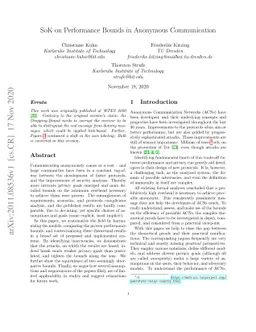SoK on Performance Bounds in Anonymous Communication