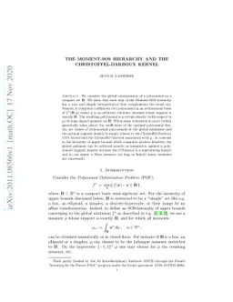 The Moment-SOS hierarchy and the Christoffel-Darboux kernel