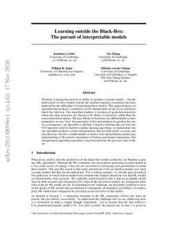 Learning outside the Black-Box: The pursuit of interpretable models