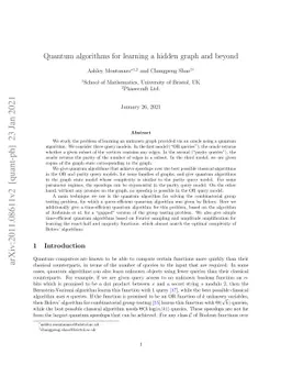 Quantum algorithms for learning a hidden graph and beyond