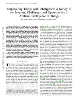 Empowering Things with Intelligence: A Survey of the Progress,
  Challenges, and Opportunities in Artificial Intelligence of Things