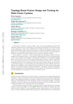 Topology-Based Feature Design and Tracking for Multi-Center Cyclones