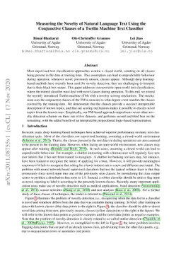 Measuring the Novelty of Natural Language Text Using the Conjunctive
  Clauses of a Tsetlin Machine Text Classifier
