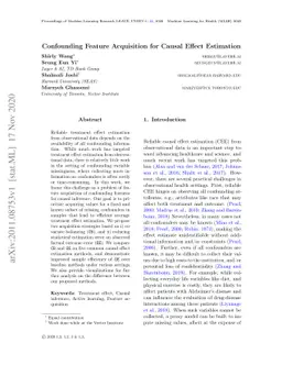Confounding Feature Acquisition for Causal Effect Estimation