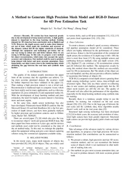 A Method to Generate High Precision Mesh Model and RGB-D Datasetfor 6D
  Pose Estimation Task