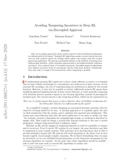 Avoiding Tampering Incentives in Deep RL via Decoupled Approval