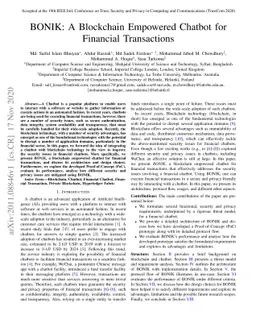 BONIK: A Blockchain Empowered Chatbot for Financial Transactions