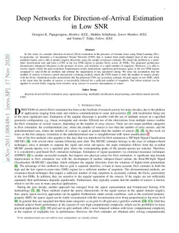 Deep Networks for Direction-of-Arrival Estimation in Low SNR