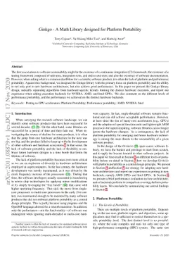 Ginkgo -- A Math Library designed for Platform Portability