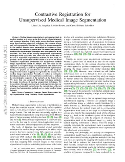 Contrastive Registration for Unsupervised Medical Image Segmentation