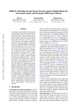 SHIELD: Defending Textual Neural Networks against Multiple Black-Box
  Adversarial Attacks with Stochastic Multi-Expert Patcher