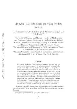 TreeGen -- a Monte Carlo generator for data frames