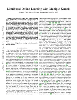 Distributed Online Learning with Multiple Kernels