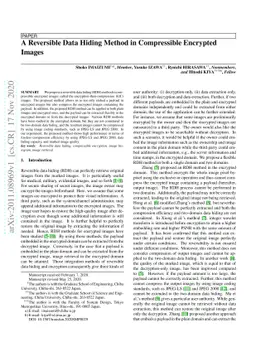 A Reversible Data Hiding Method in Compressible Encrypted Images