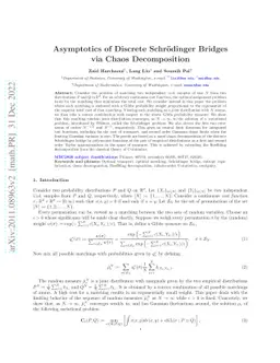 Asymptotics of Discrete Schrödinger Bridges via Chaos Decomposition