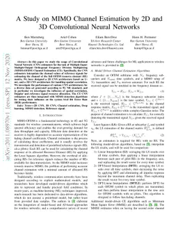 A Study on MIMO Channel Estimation by 2D and 3D Convolutional Neural
  Networks