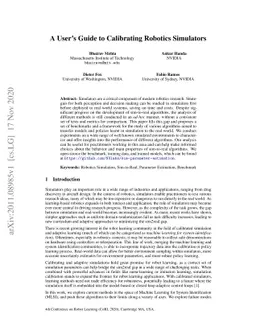 A User's Guide to Calibrating Robotics Simulators