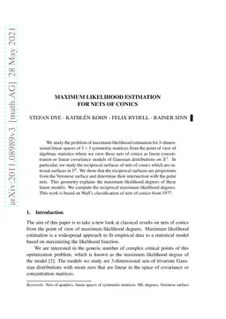 Maximum Likelihood Estimation for Nets of Conics
