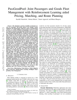 PassGoodPool: Joint Passengers and Goods Fleet Management with
  Reinforcement Learning aided Pricing, Matching, and Route Planning