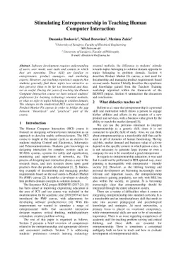 Stimulating Entrepreneurship in Teaching Human Computer Interaction