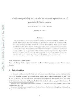 Matrix compatibility and correlation mixture representation of
  generalized Gini's gamma