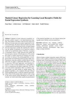 Masked Linear Regression for Learning Local Receptive Fields for Facial
  Expression Synthesis
