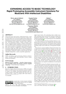 Expanding Access to Music Technology -- Rapid Prototyping Accessible
  Instrument Solutions For Musicians With Intellectual Disabilities